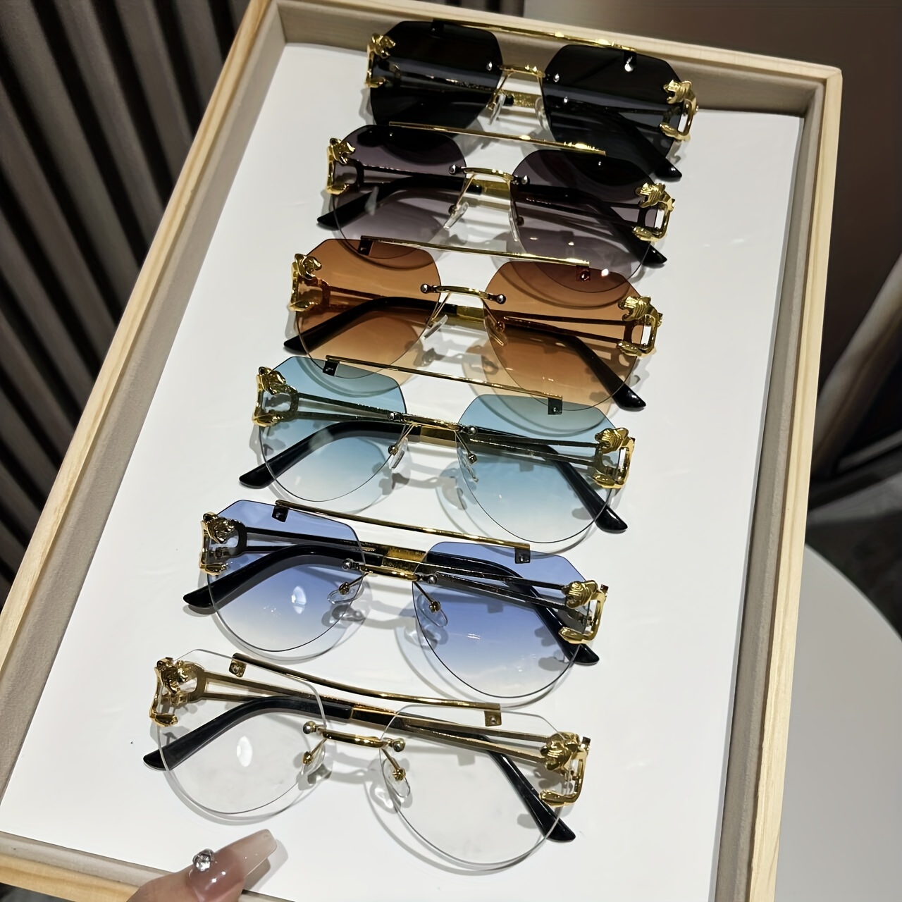 

6pcs Clear Lens Glasses Retro Fashion Decorative Glasses, Double Beam For Men And Women