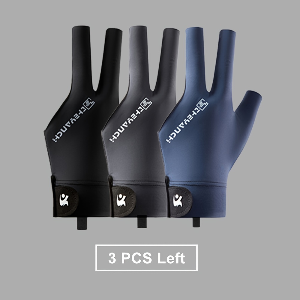 Image of 3pcs Left Or 3 Fingers Billiard Glove For Men And Women, Breathable Anti-slip Palm Pad Snooker Gloves Additions