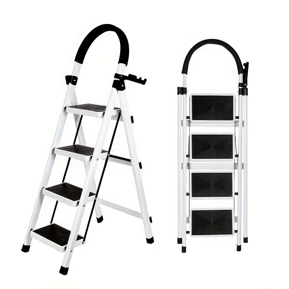 TEMU 4-step Folding Ladder, Step Ladder Folding Step Ladder, Step Ladder Ladder , Non-slip Portable Folding Ladder Made Of Steel, Step Ladder Ladder