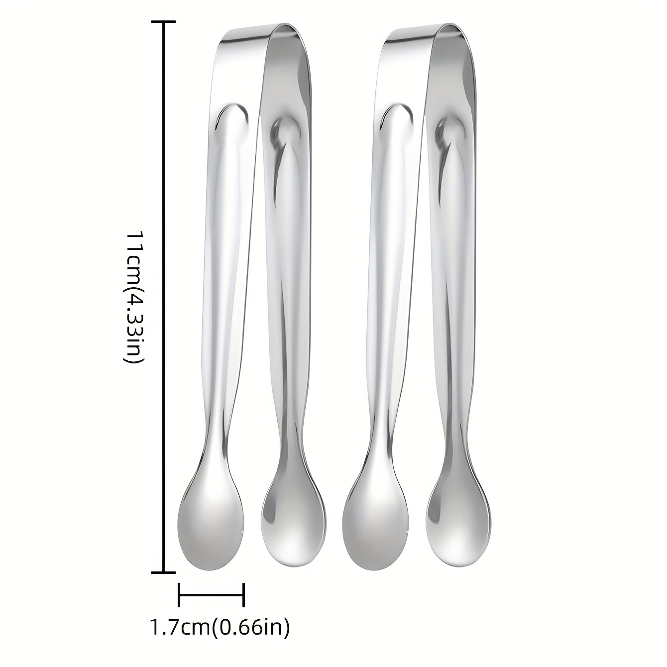 TEMU 2/8pcs Stainless Steel Silvery Service Tongs, Ice Tongs - Premium Small Sugar Cube Tongs, Ice Tongs - Appetizer Tongs, Sugar Tongs, Ice Tongs,