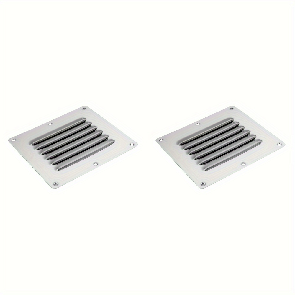 TEMU Due pezzi di pannelli di ventilazione a quadrata in acciaio inossidabile 316 che misurano 12 cm x 12 cm, bocchette di scarico a louver per la