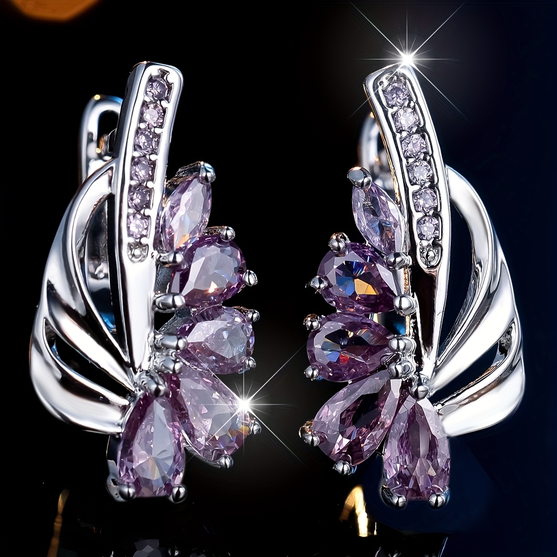 Women's Luxurious Elegant Drop Earrings with Synthetic Zirconia