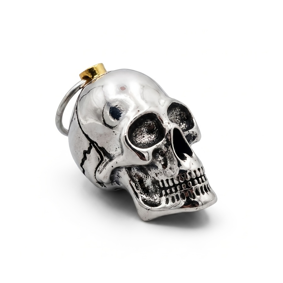 TEMU 1pc Men's Vintage Key Chain Metal Gothic Skull Keychain Exquisite Street Halloween Gift