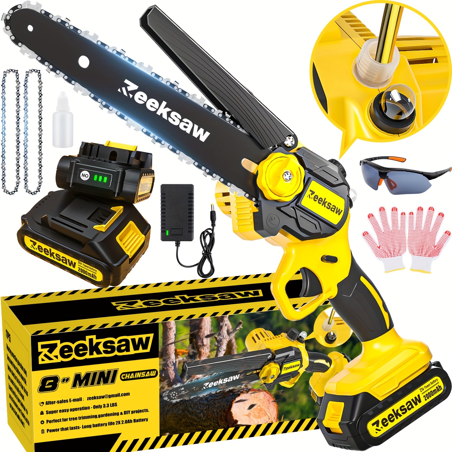 21v Cordless Compact Chainsaw Electric Chainsaw Temu
