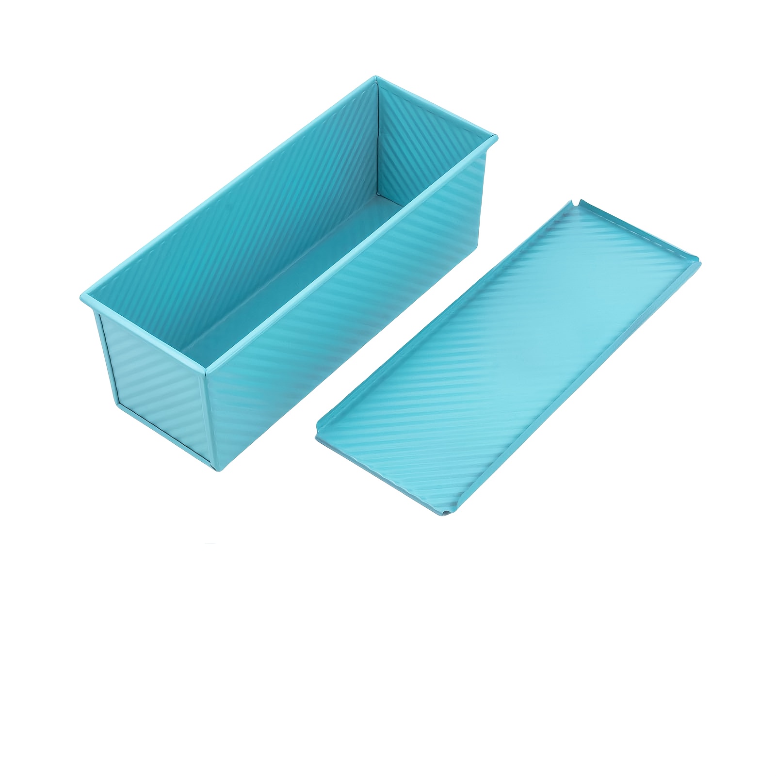 Image of 13 Inch Long Nonstick Pullman Loaf Pans With Lid, 2.2 Lb Blue Pullman Bread Pan, Carbon Steel Toast Bread Pan, Sandwich Bread Pan, Bread For Baking Sandwich Bread, And Easy Clean, Perfect For Homemade