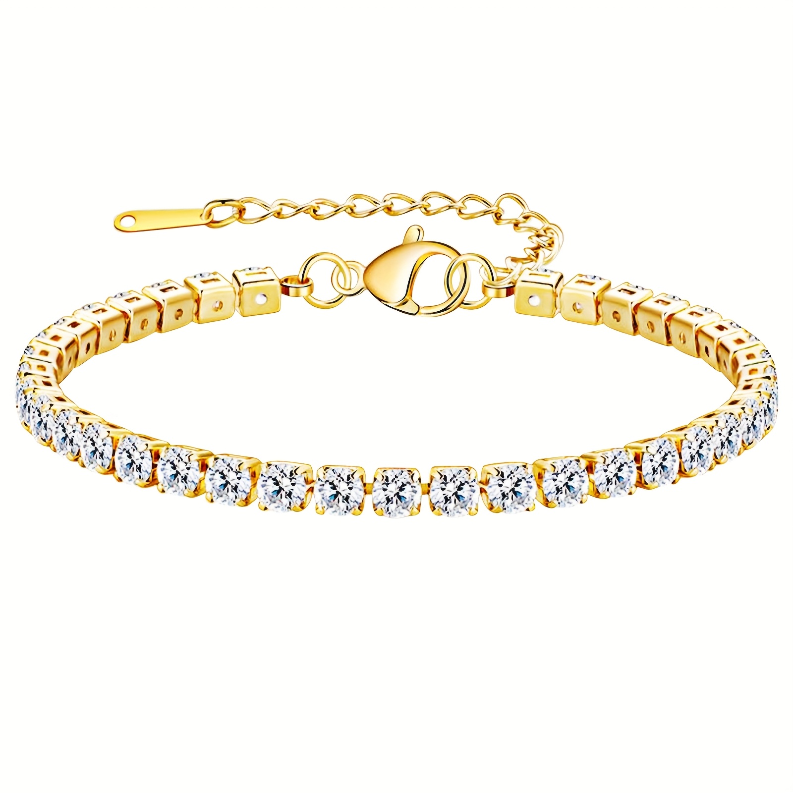 Adjustable Bracelet For Women With Inlaid Cubic Synthetic Zirconia - Perfect Gift