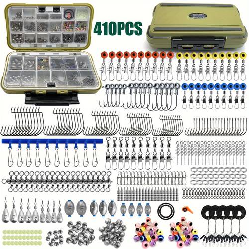 410 fishing accessories kit set tackle box fish hooks bait parts sinkers ideal for travel and outdoor fishing perfect fathers day gift