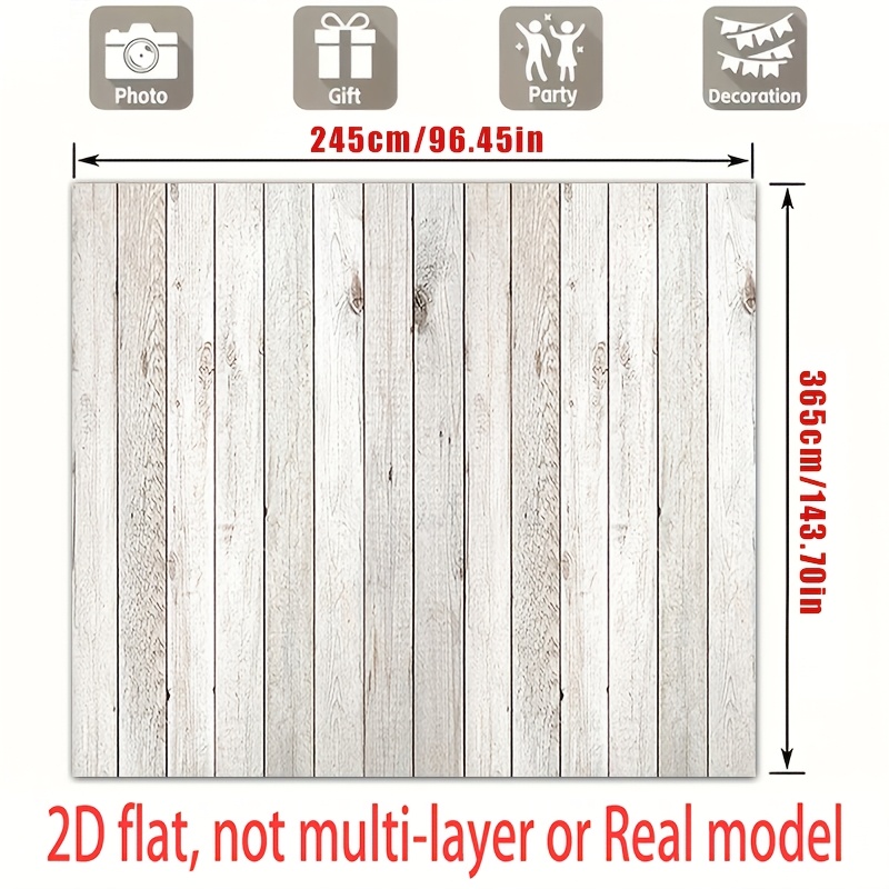 White Wood Plank Floor Mat Photography Backdrop for Newborn Shoots