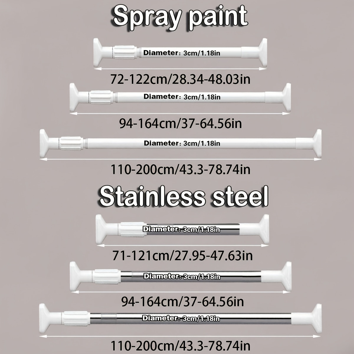 Multifunctional No-Drill Shower Rod, Easy Installation