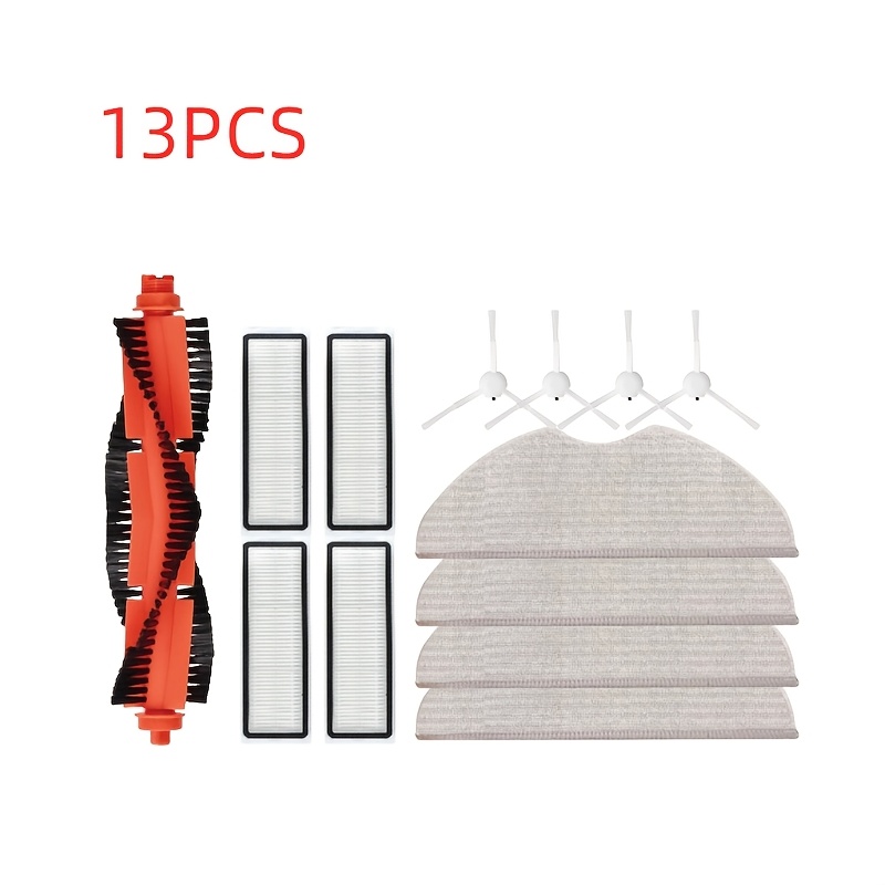 TEMU Compatible With Xiaomi S40c/e101 Robot Vacuum Cleaner Accessories: 1 Main Brush, 4 Side Brushes, 4 Filters, 4 Mopping Cloths