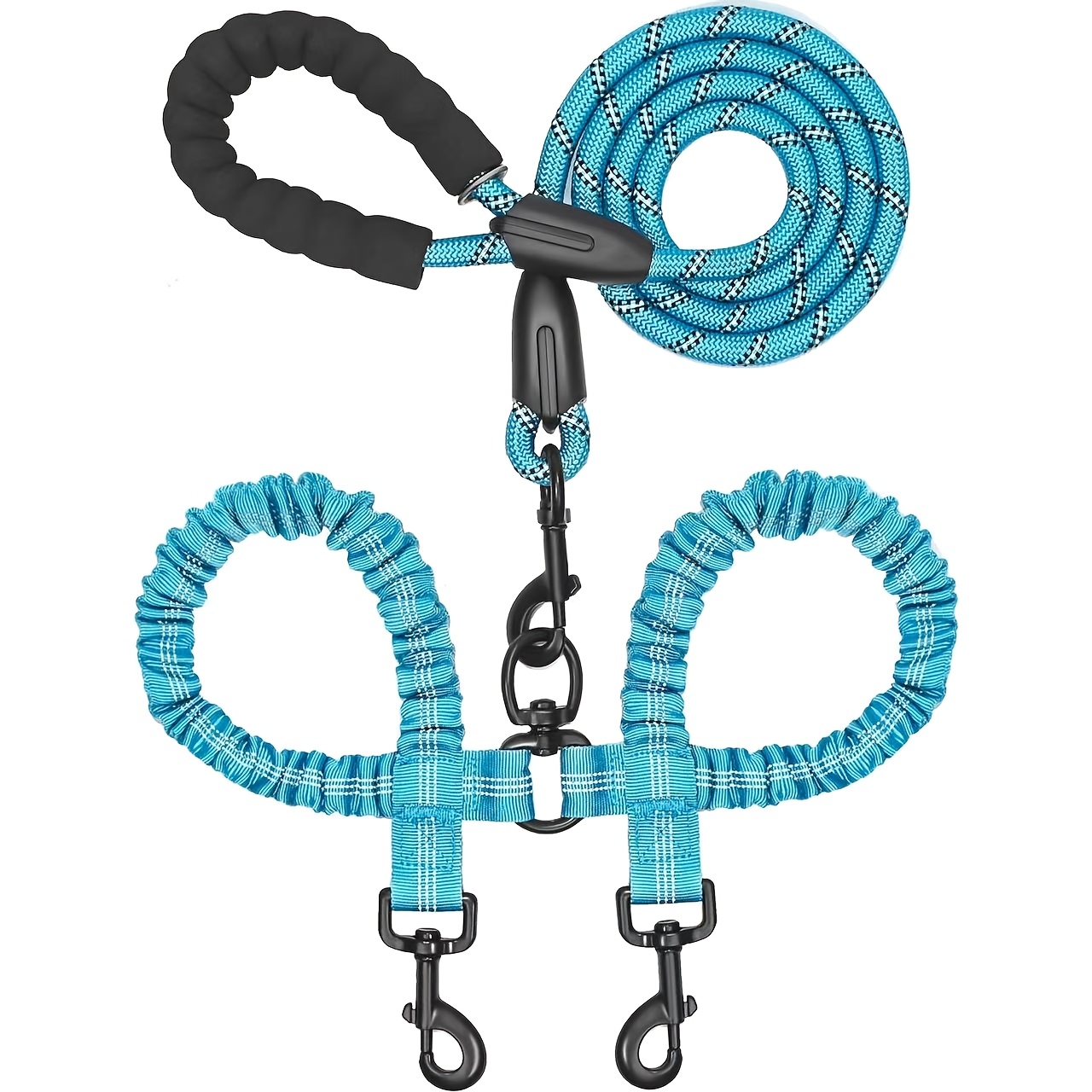 Dual Dog Leash, 360° Rotating Tangle-Free Design