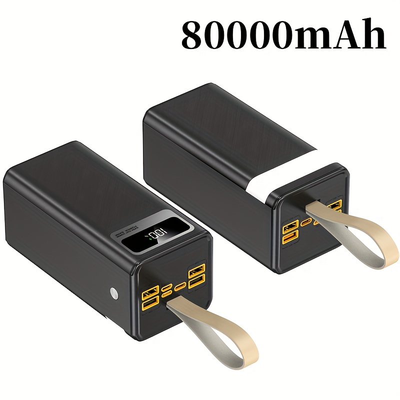 Prenosni polnilec 80.000 mAh, hitro polnjenje, rezervno napajanje za nujne na prostem, hitro USB polnjenje, lučka za kampiranje, mobilni vir