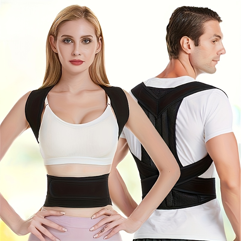 Adjustable posture corrector for men and women, back support shoulder straps, provides lumbar support, back and lumbar support