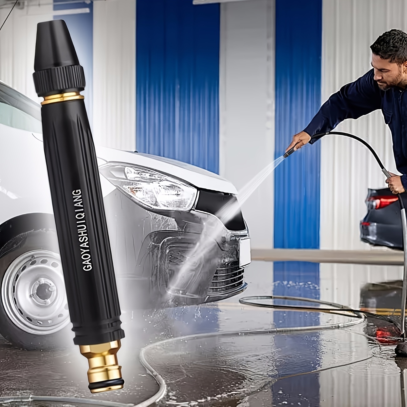 portable multi functional high pressure car washing gun with durable plastic body metal joints adjustable nozzle with ergonomic handle powerful cleaning of cars and motorcycles suitable for garden water pipes without battery
