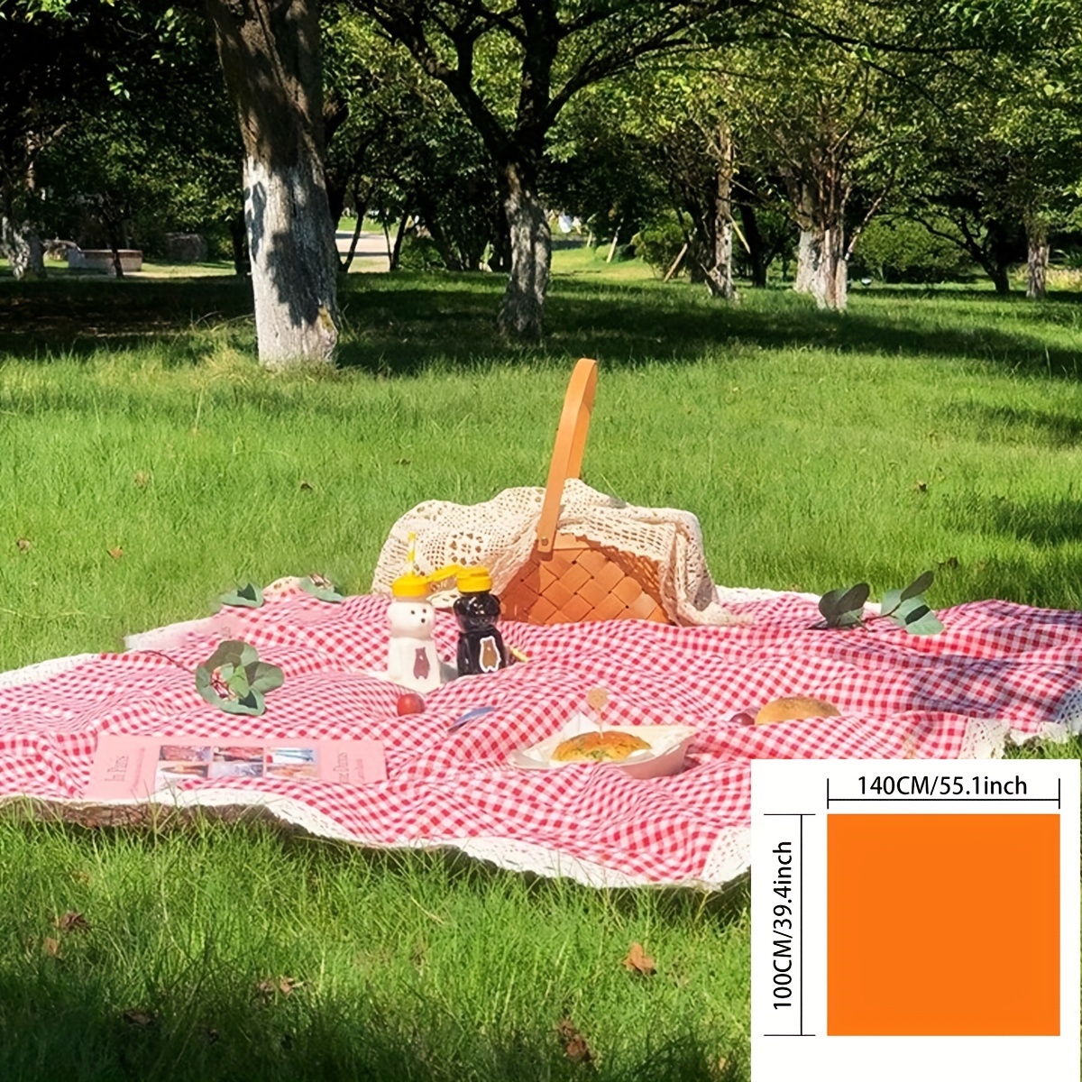 TEMU Coperta da picnic a quadri rossi con pizzo, Sfondo per femminile, Tovaglia, Tappetino da spiaggia per foto da campeggio, 1 pezzo a contatto non