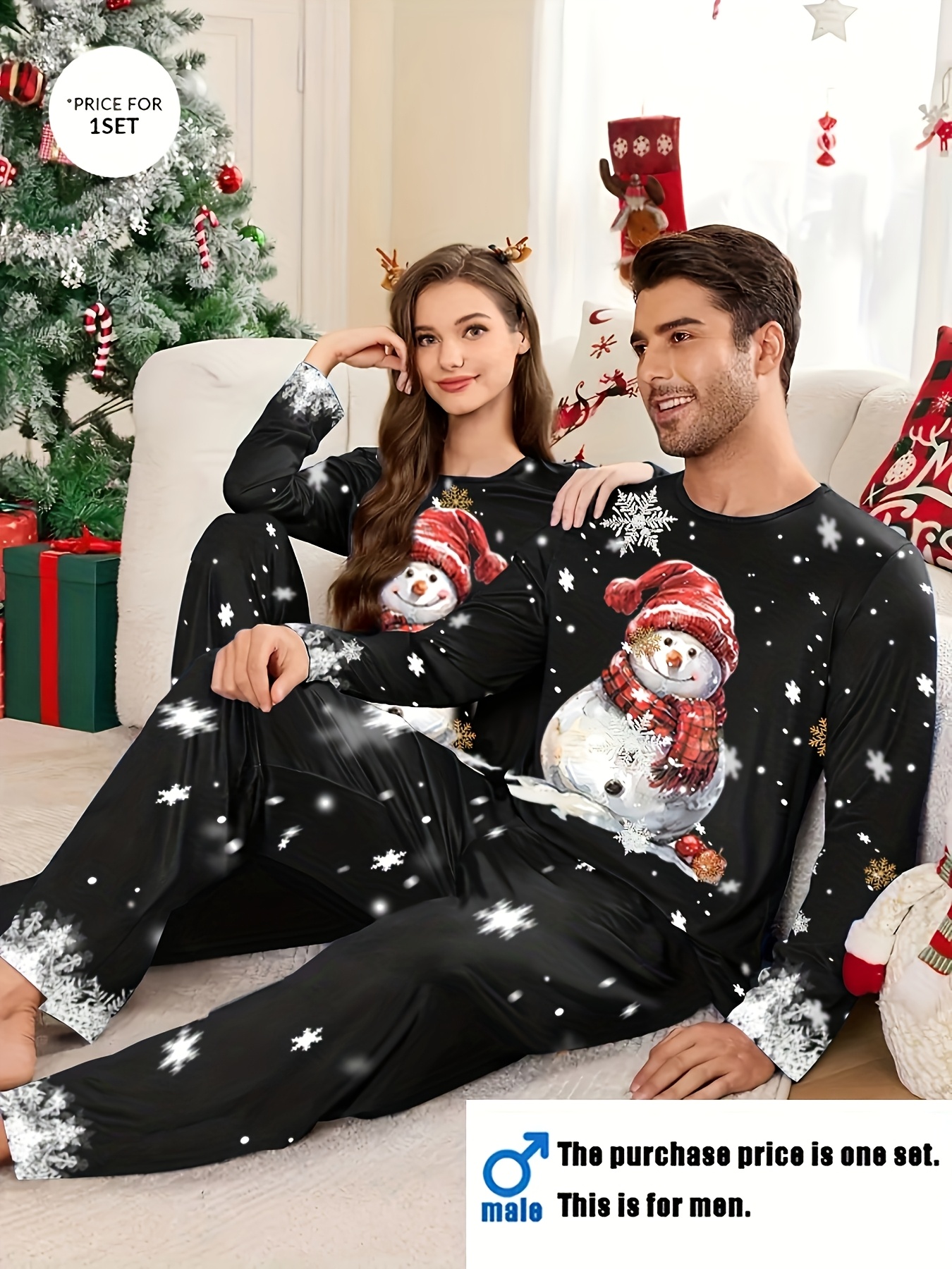 Kinder Weihnachtsschlafanzug 2-teilig - Langarm Pyjama Set Mit Hunde, Elch, Alpaka Motiven, Größe 2-12 Jahre