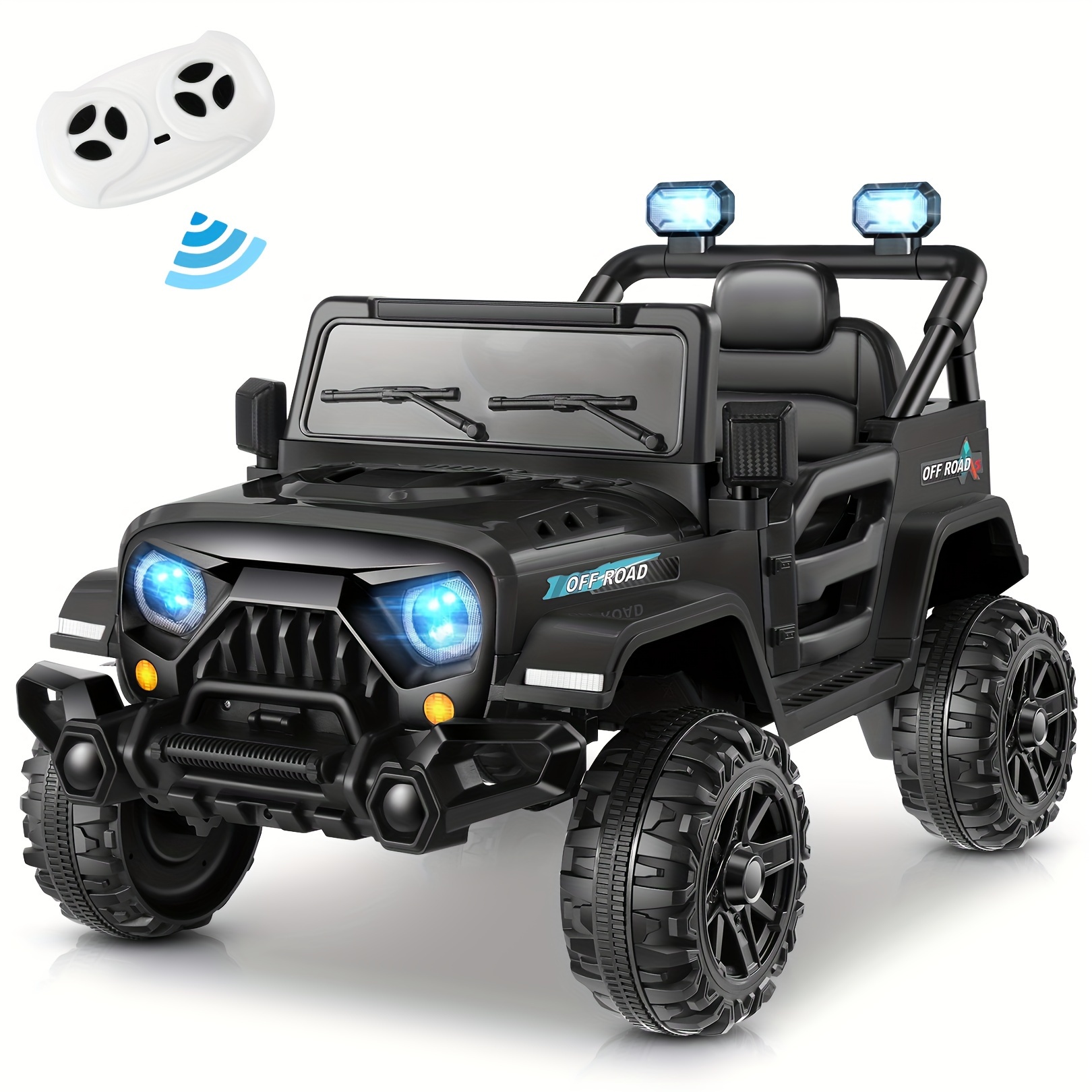 12V Ride On Toys For Toddlers Ride On Truck Car For Kids 2WD Ride On Cars Electric Vehicle W 2x35 Spring Suspension LED Light halloween