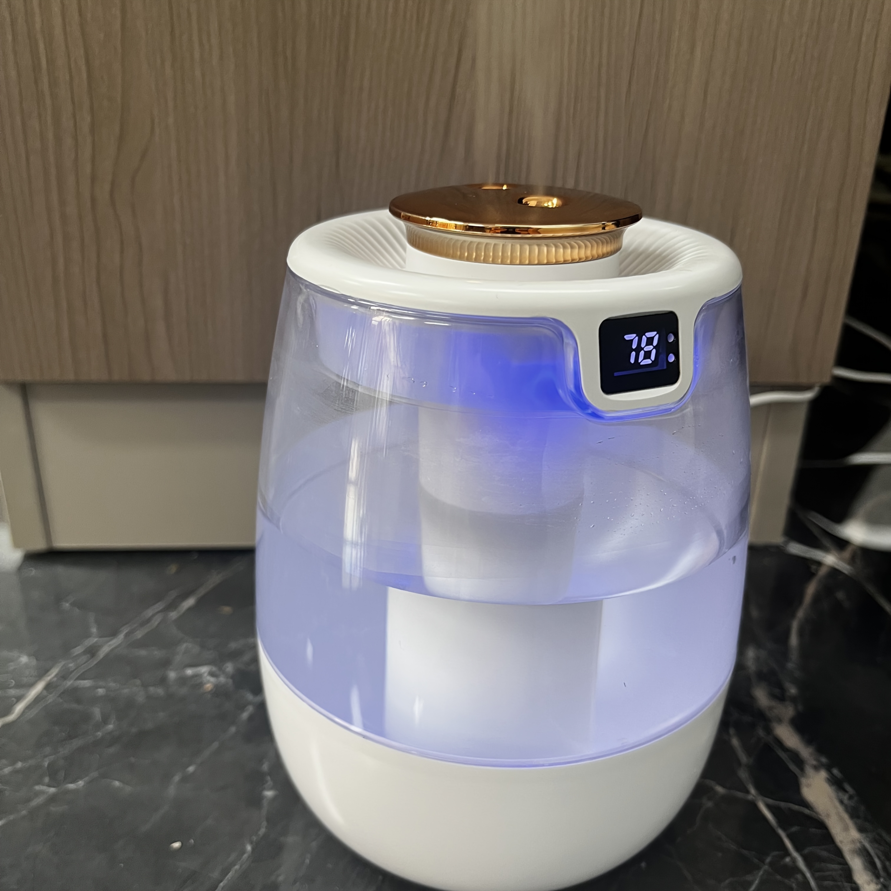 TEMU 1.6-liter Bedroom Humidifier With A Large Capacity, Moisture, Dual-color Changing Lights, Dual Nozzle Spray, And A Convenient Top-fill Design, Making It An Option For A Christmas Present