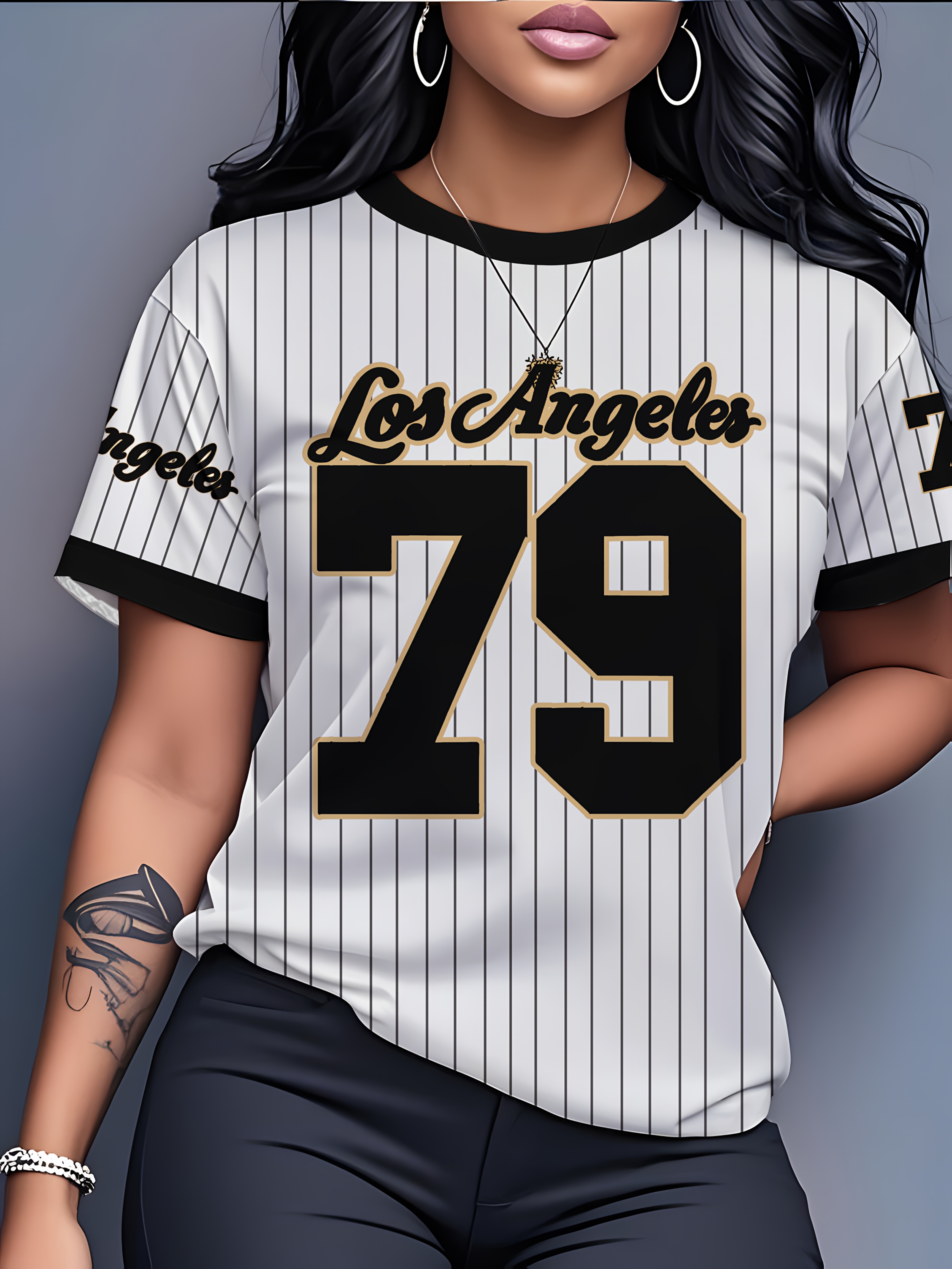 Women'S Los Angeles 79 Soft & Breathable Graphic Tee - Casual Short Sleeve Top with Durable Print, Machine Washable, Perfect for Spring/Summer, XS to XXL, Casual Wear Tee | Sporty Casual Wear | Comfortable Fit
