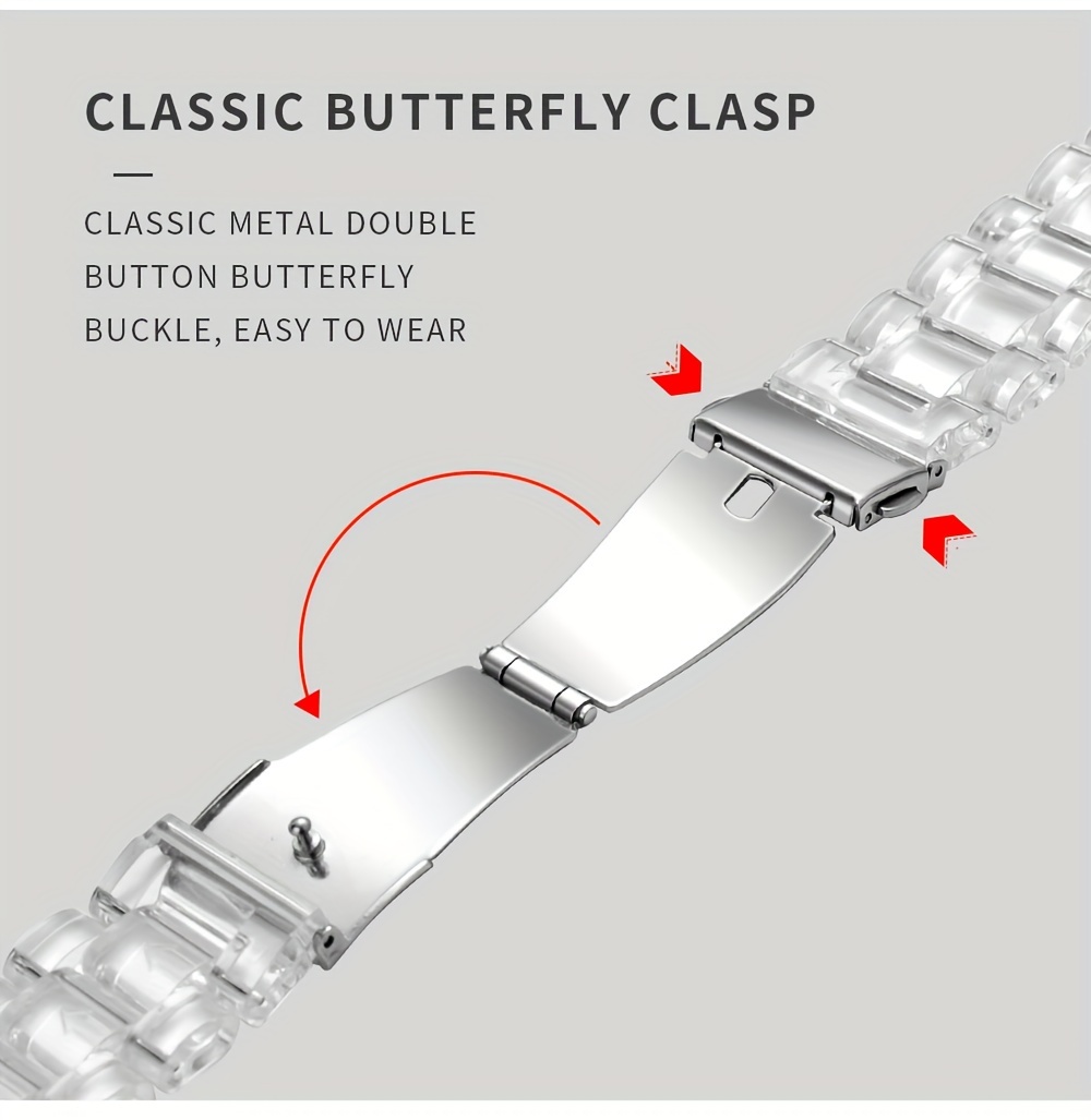 акриловый модный ремешок для часов iwatch, ремешок 45мм 41мм 44мм 40мм 42мм 38 49мм, подходящий для мужчин и женщин с разъёмным механизмом, прозрачный ремешок для iwatch, 8 7 se 6 5 4 3, детали браслета 4