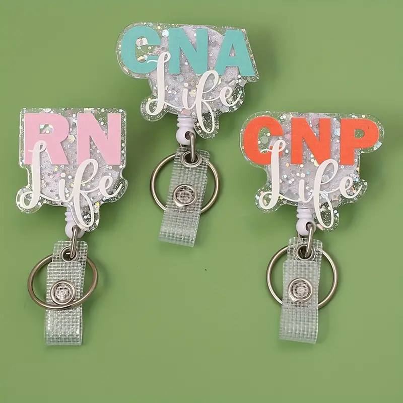 Rn Cna Acrylic Badge Reels Cute Badge Reel Retractable - Temu