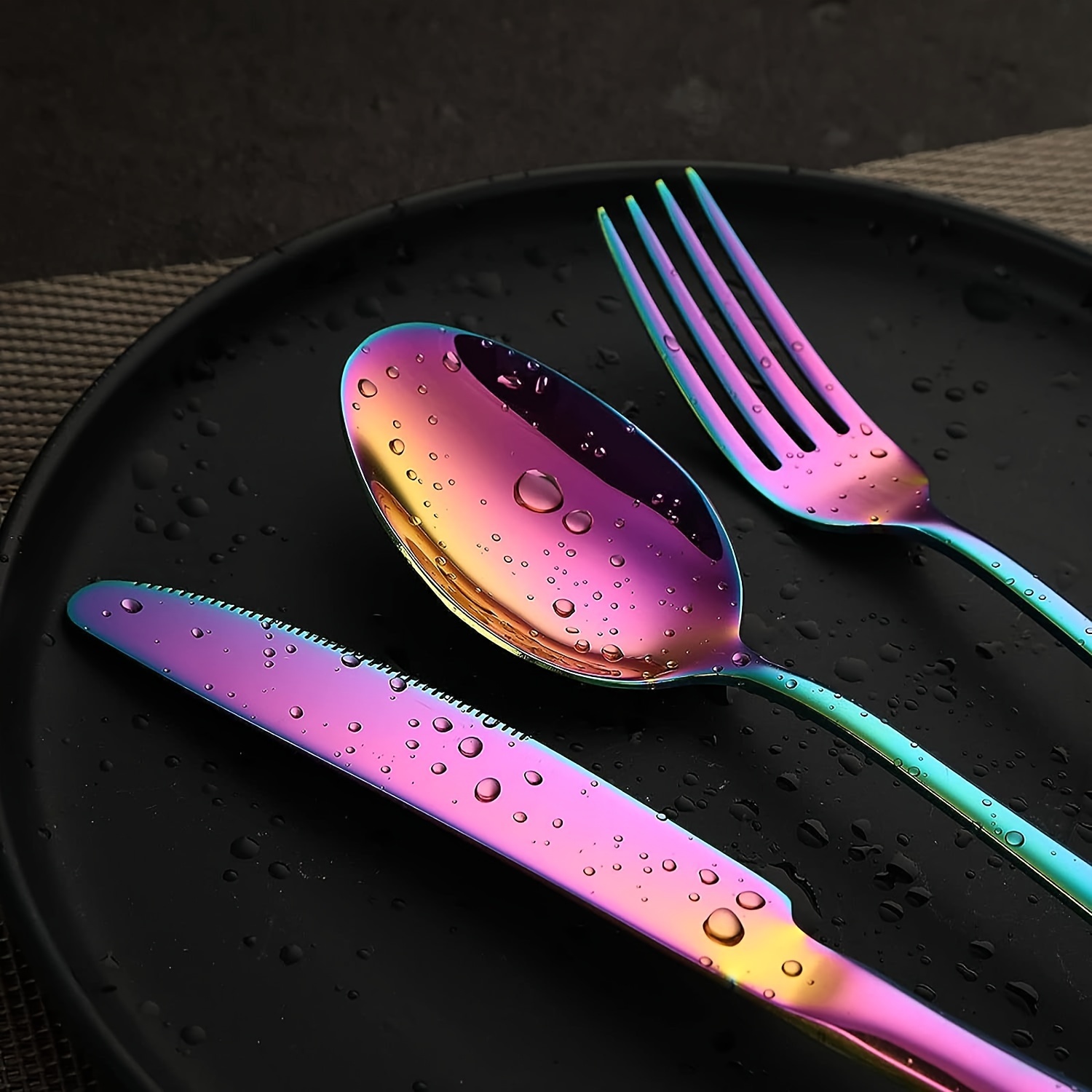 rainbow 60 30pcs stainless steel cutlery set for 12 people   polished flatware set dishwasher safe   dinner knives 12 dinner spoons 12 dinner forks 12 dessert spoons 12 dessert forks 12 ideal for homes restaurants and parties Product details 3