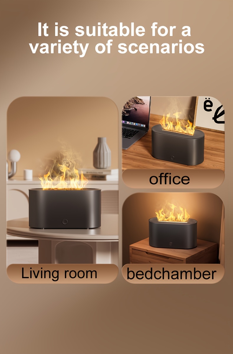 7-Color Simulated Flame Humidifier