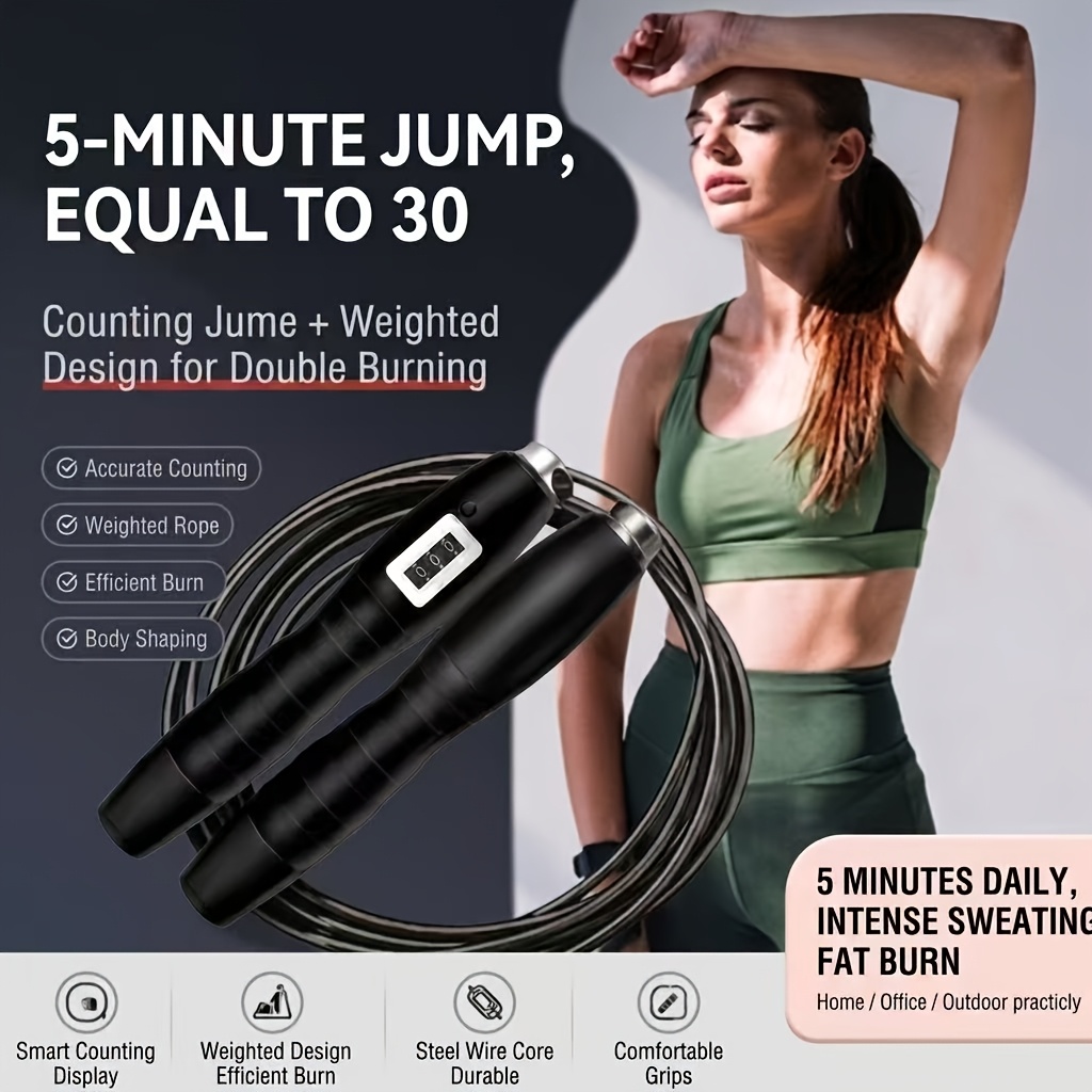Temu handle weight adjustable counting jump rope