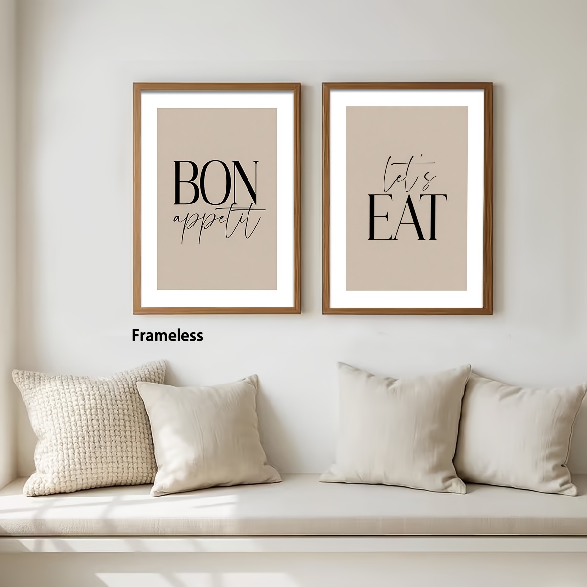 TEMU 2D Flach, 2D Flach, 2er Set, Lasst es uns essen, Zitat Poster Druck, Moderne Raumdeko, Moderne Wohnzimmer Deko, Schlafzimmer Deko, Badezimmer