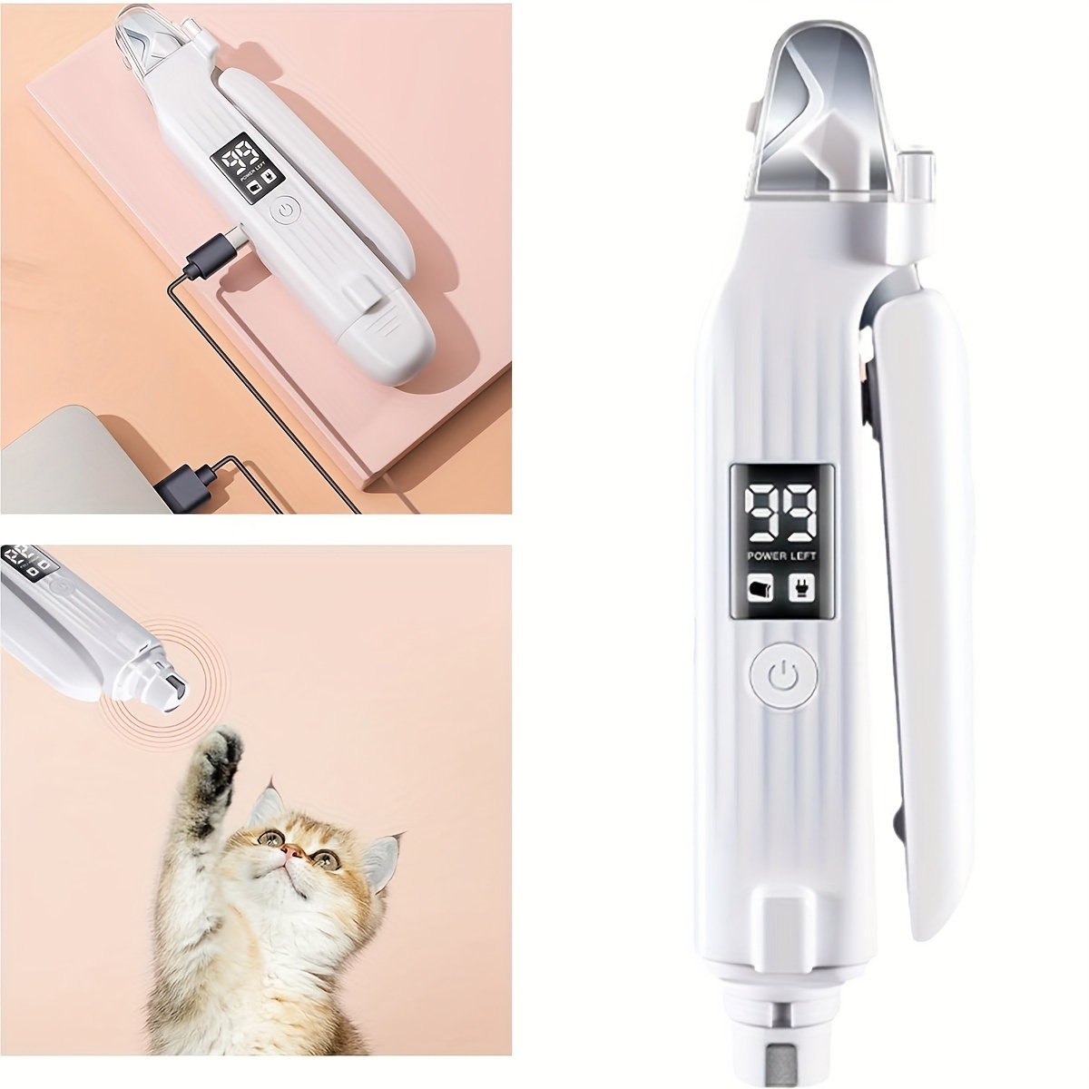 LED Pet Nail Grinder Safe and Easy to Use Manicure Pedicure Dog Accessories Rechargeable Nail Cutter Grooming Tools Electric Pet Nail Trimmer — Zaynora Luxury Marketplace