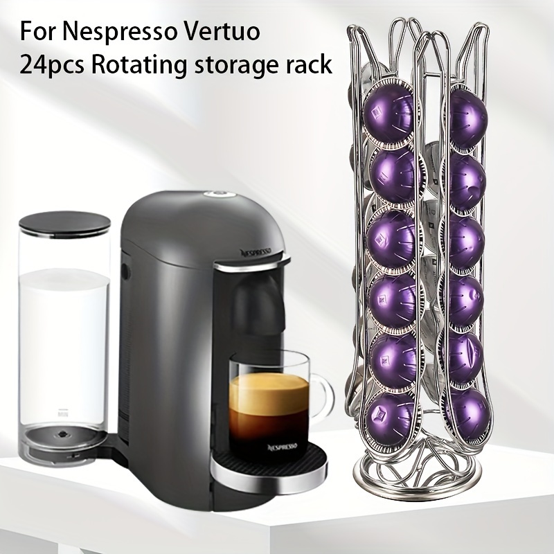 

360-degree Rotating Coffee Capsule Storage Rack That Can Hold 24 Capsules