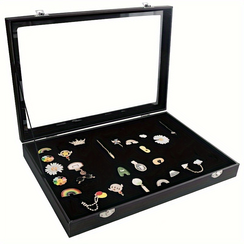 

Dustproof Pin Collection Display Case, Large Size Display Frame With Clear Shelf Plate, Ideal For Military Medals, Beach Tags, And Jewelry Pins (black)