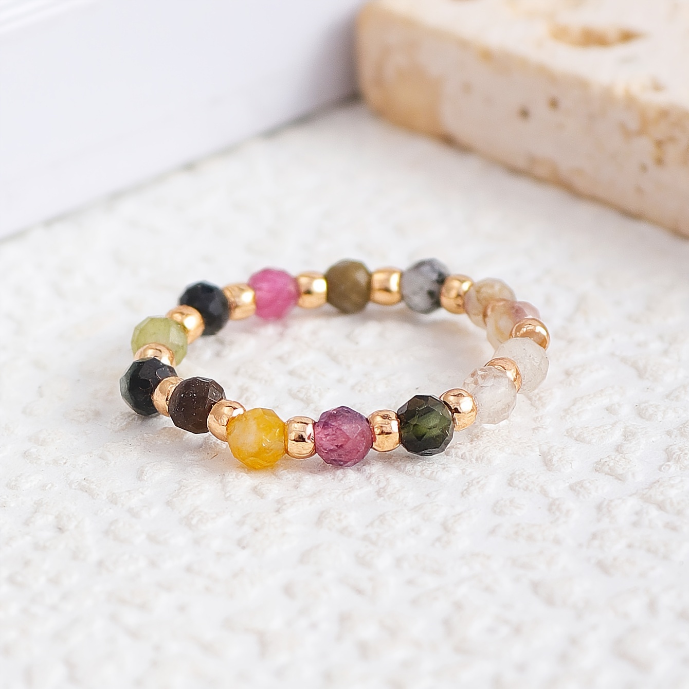 Women's Stretch Ring with Natural Stone - All Season Wear