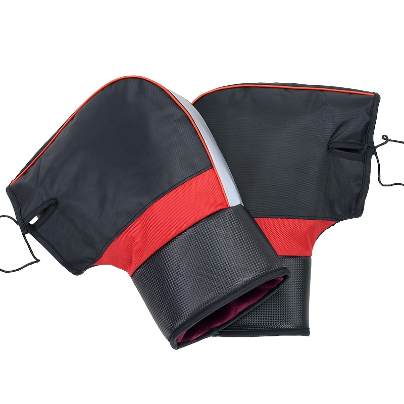 

1 Paire de Gants de Motocyclisme d'Hiver - Cuir synthétique imperméable avec fermeture à cordon, Gants de conduite coupe-vent et imperméables pour hommes et femmes