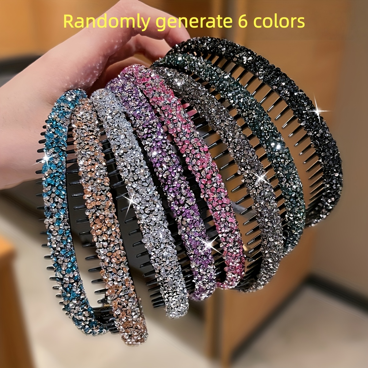 E-shop 6er-Set zufällige, mehrfarbige, elegante Damen-Haarschmuck-Accessoires im Vintage-Stil mit -Rutsch-Zahn-Design, Frisuren-Accessoires,