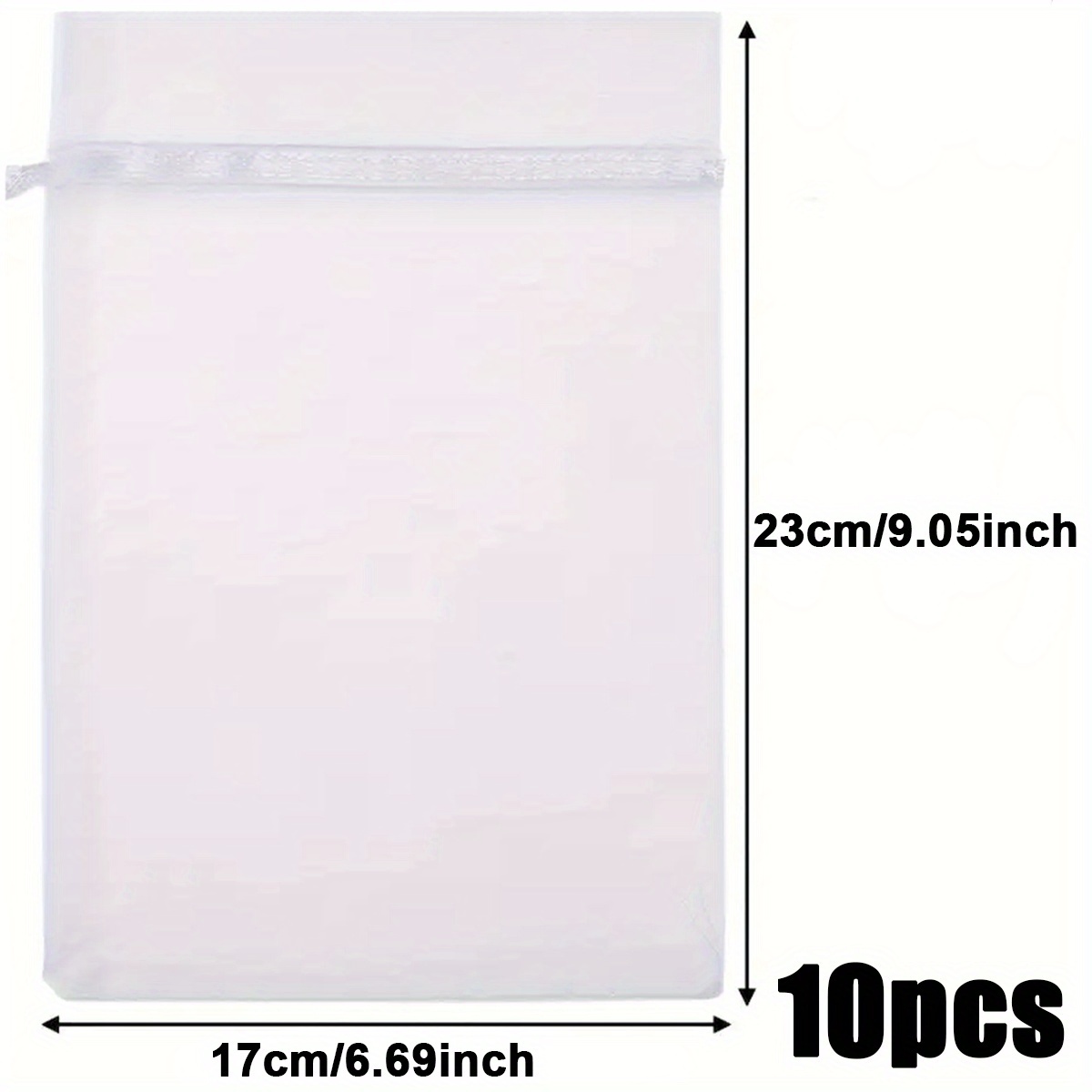E-shop 10 Stück BEADIA Elegante Transparente Organza-Geschenktüten mit Zugbandverschluss – Hochzeitsgeschenke, Schmuckpräsentationen, Partydekoration –