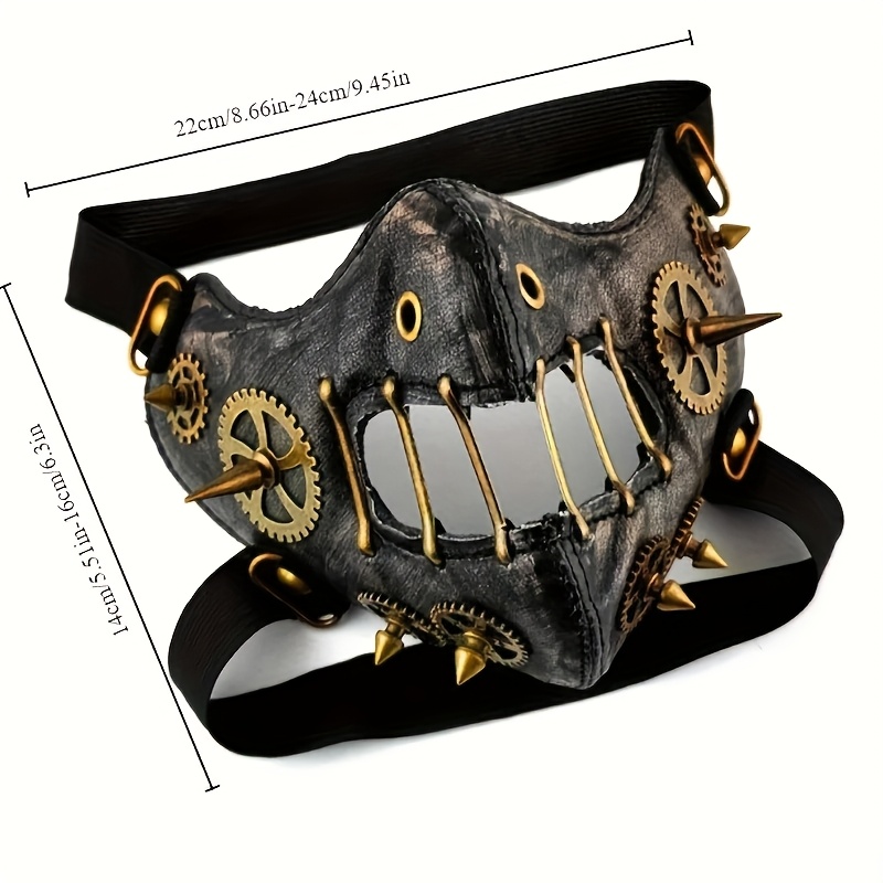 Steampunk Faux Leather Adjustable Adult Unisex Gothic Mask