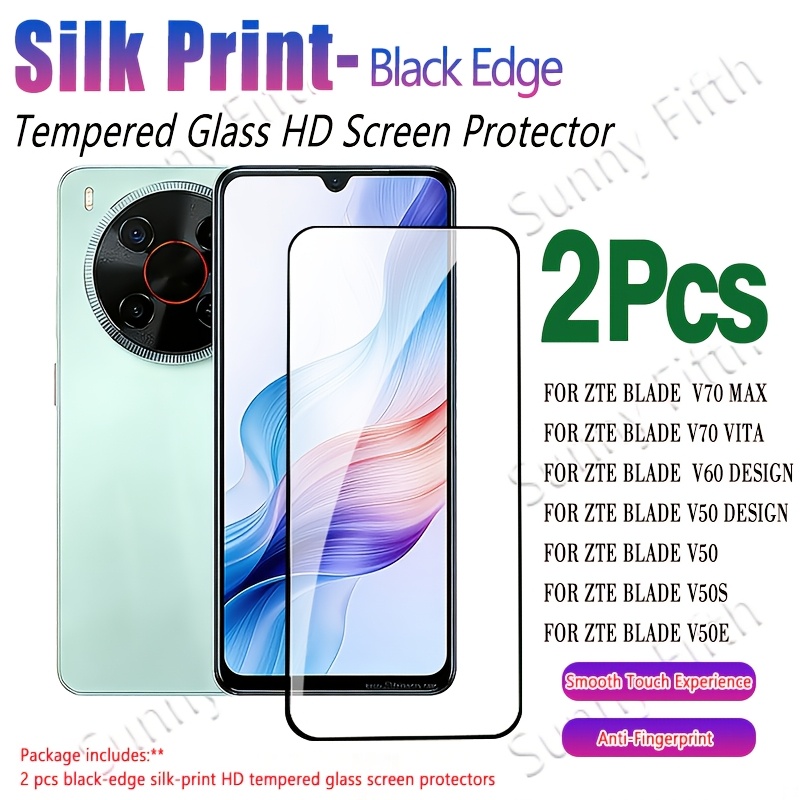 TEMU [2pcs] For Zte Blade V70 Max/blade V70 Vita/blade V60 Design/blade V50 Design/blade V50/blade /blade V50e. New Upgraded Set W/ 2 Full Cover