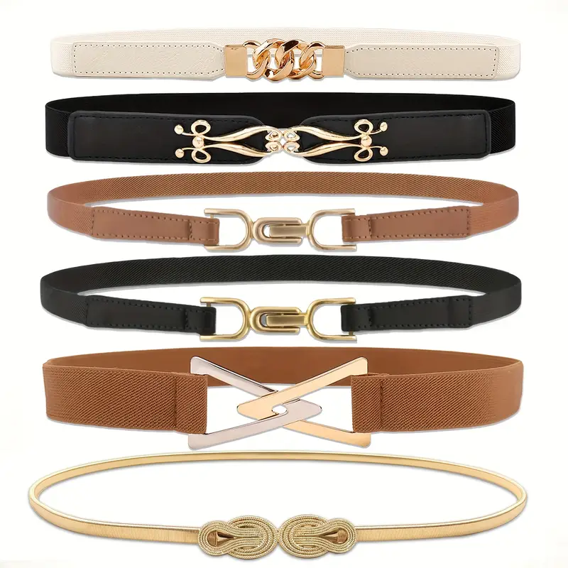 6pcs womens thin belts buckles versatile casual - Temu Oman 6pcs womens thin belts buckles versatile casual - Temu Oman