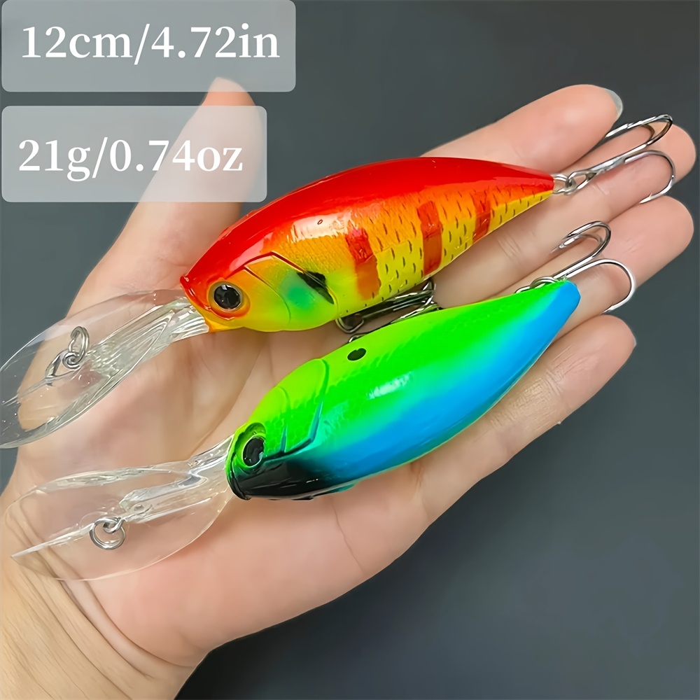 

1pc de Crankbait à profonde, 12cm/4.72in 21g/0.74oz Matériau ABS, Appât artificiel flottant, de natation en plastique la