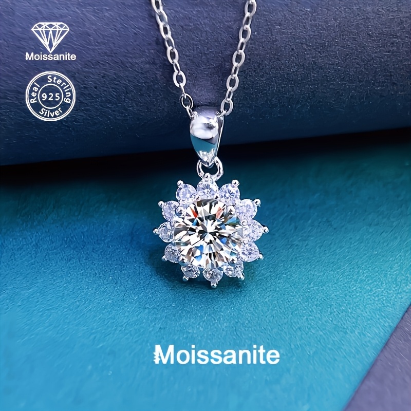 TEMU Collier avec breloque en argent 925 et de neige, parfait pour les anniversaires, la Saint-Valentin, la fête des enseignants, Noël, Halloween, le