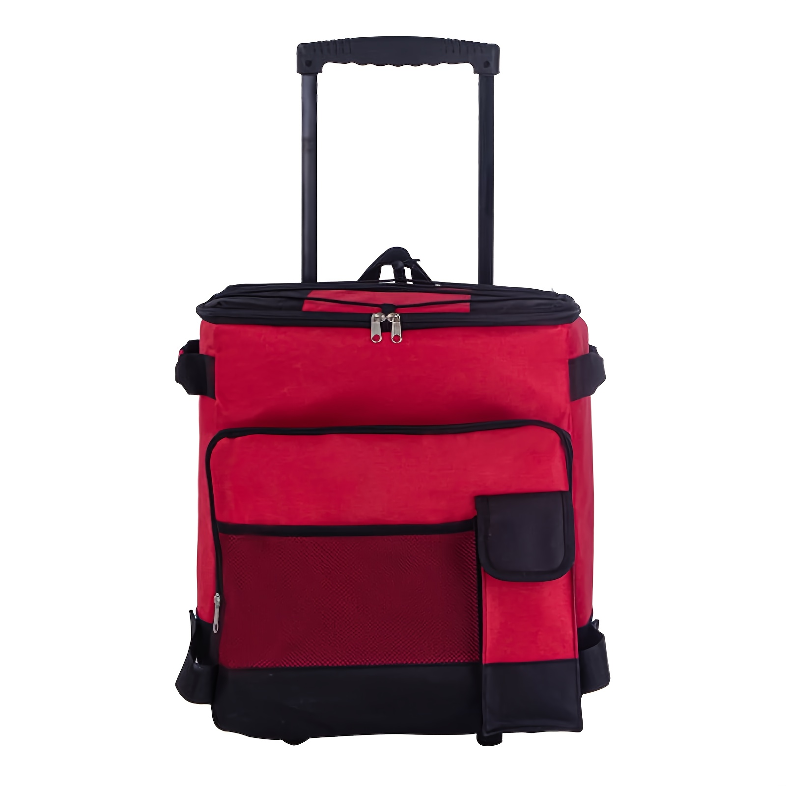 11.36gal Large Heavy-Duty Leakproof Insulated Cooler with All-Terrain Wheels - Extra Wide Opening, Side Pockets - Heavy-Duty Construction for Camping, Beach, Tailgating, Parties - Ideal Gift for Dad, Father's Day, Outdoor Adventures, Party Supplies, Sturdy Handle, Durable Build, Rolling Cart, Party Hosts