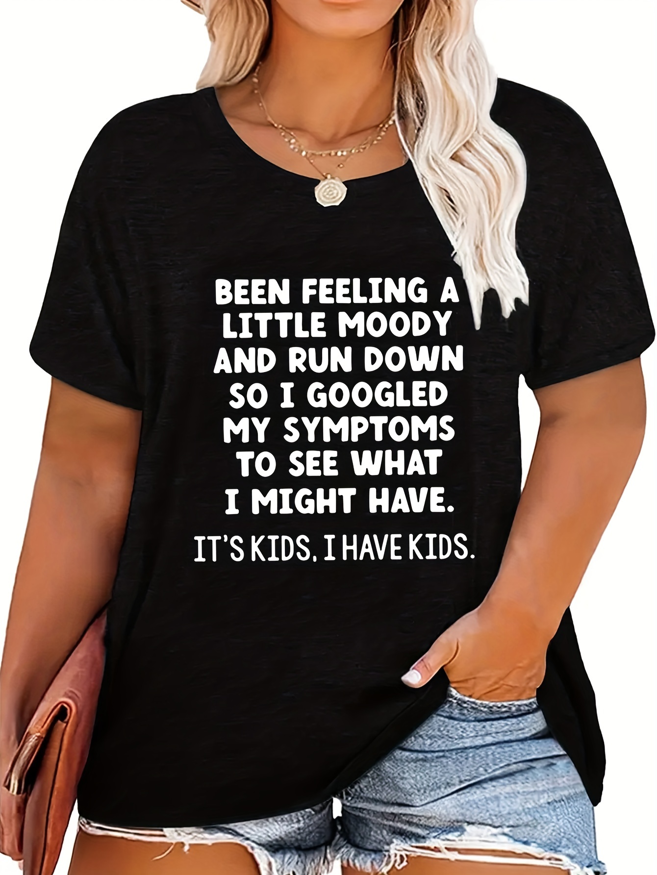 Letter Print T shirt Plus Size Casual Crew Neck Short Sleeve - Temu Canada