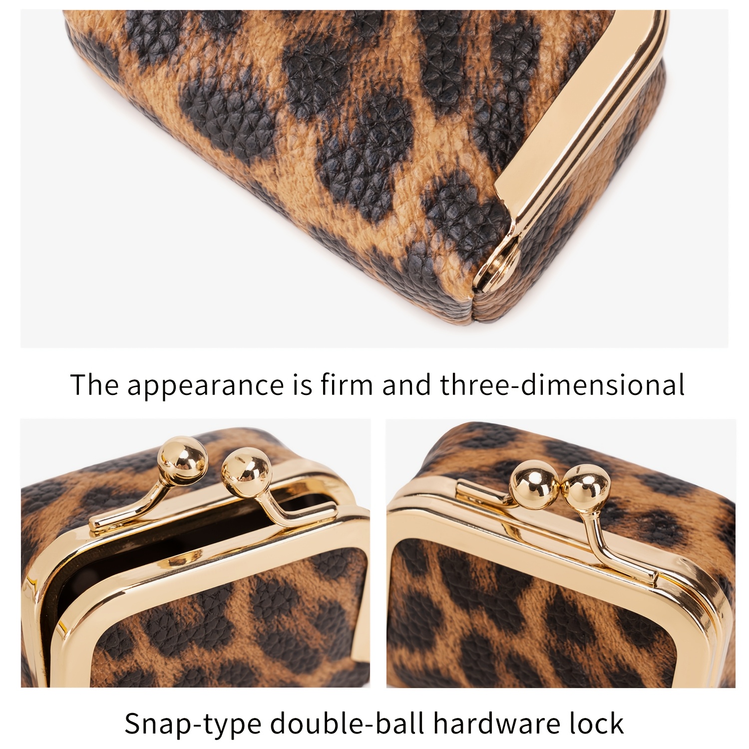 Women's Leopard Print Mini Vintage Style Portable Jewelry Box, Coin Purse with Clasp, Mini Travel Ring Box, Travel Jewelry Case, Women's Cosmetic Organizer, Suitable for Storing Earrings, Rings, Necklaces, and Bracelets.