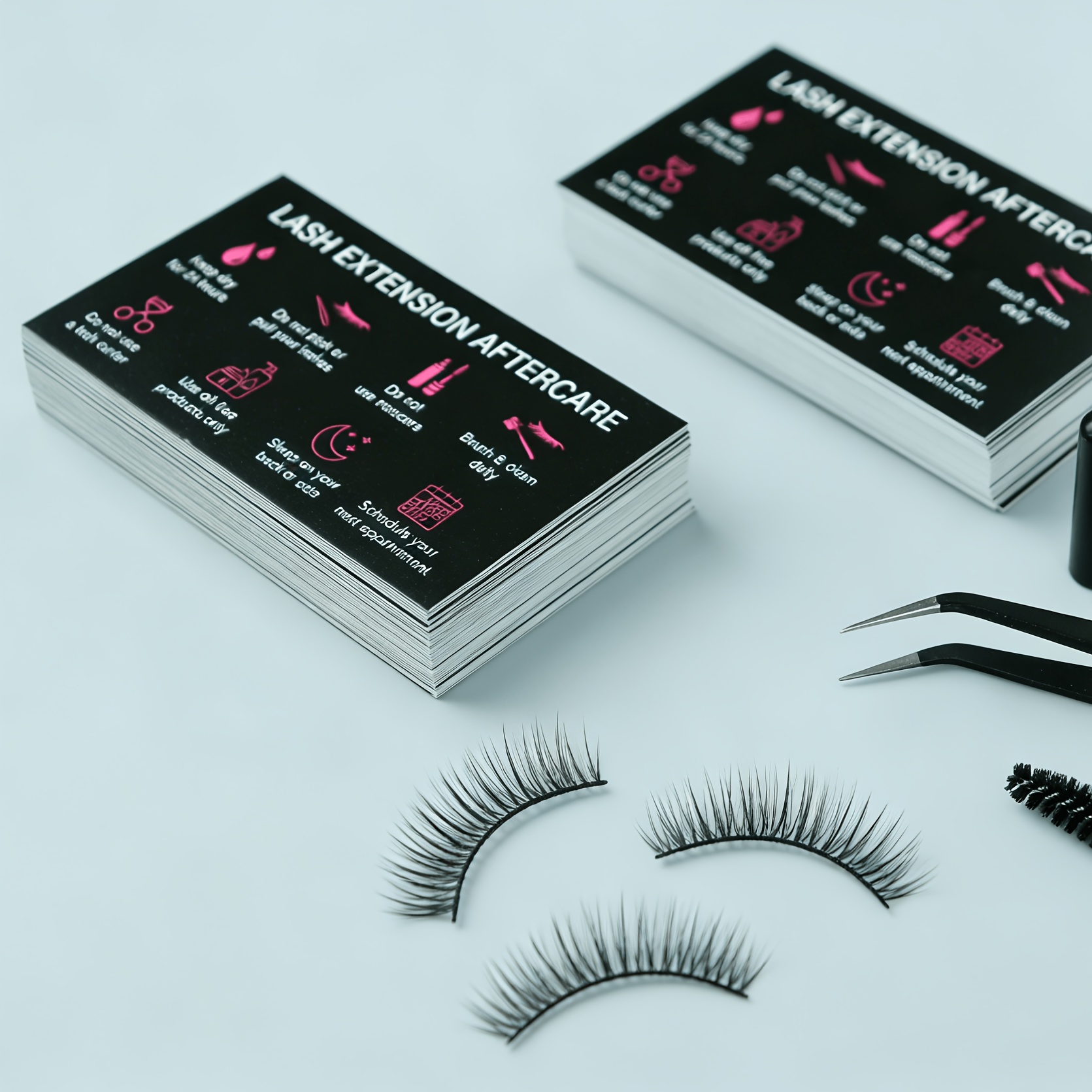 TEMU Lot de 50 cartes de soins après l'application des extensions de cils et du lift des cils - 3,5" X 2" Fournitures professionnelles pour