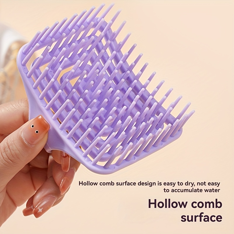 1 Peine Masajeador de Cuero Cabelludo y Cepillo para Lavar el Cabello con Dientes Suaves - Peine Desenredante de Plástico ABS para Uso en Seco/Mojado, Masaje del Cuero Cabelludo, Cuidado del Cabello - Para Todo Tipo de Cabello (Normal, Rizado, Liso) - Herramienta para Ducha, Spa y Salón