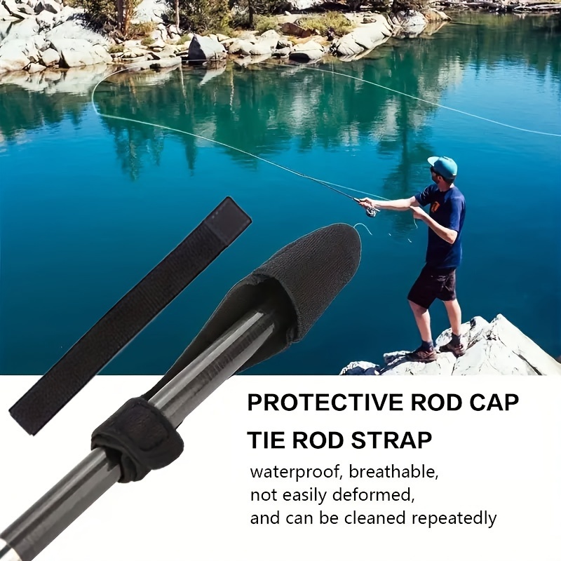 1/6 Sets Fishing Pole Sleeves With Rod Strap, Fishing Rod