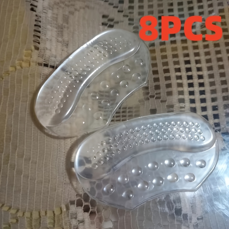 TEMU 8pcs Heel Pads - Anti-wear And Anti-slip, With Massage Points, Size Modifiers, High Heel Heel Pads, Gel Half-size Pads