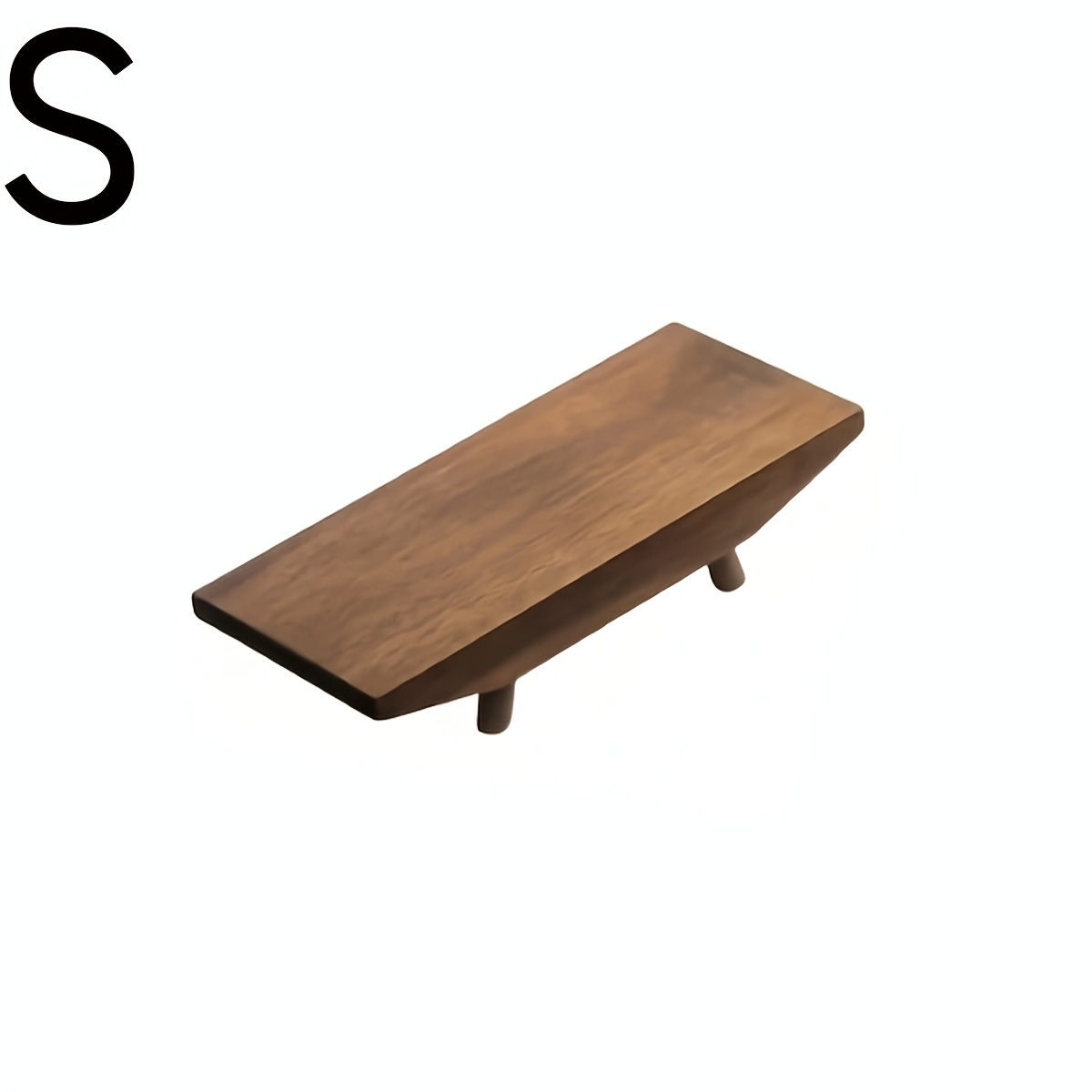 TEMU 1pc Solid Wood Double-layer Decorative Tray - Vintage Geometric Handcrafted Design, Suitable For Living Room, Entryway, Bathroom - Key Holder,