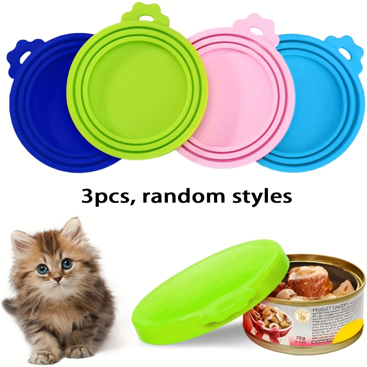 3pcs Pet Food Can Covers - Fit, Lids For Food Tins, Fresh